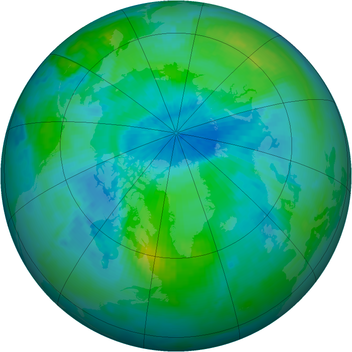 Arctic ozone map for 01 September 1996